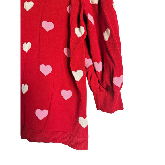 Adrianna‎ Papell Sz XL Crewneck Sweater Hearts Coquette Feminine Cottagecore - Picture 6 of 7